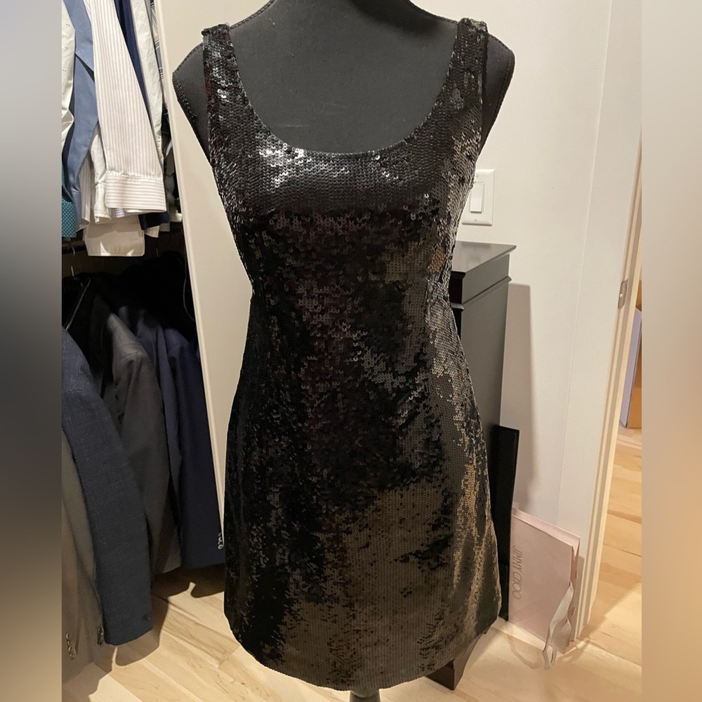 Jacobs Black Sequin Party Dress Sz 1/2